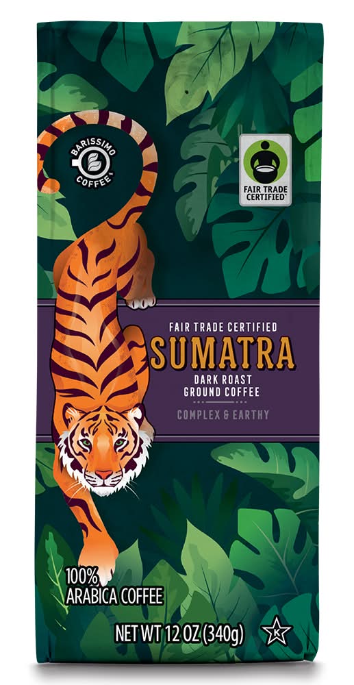 Barissimo Fair Trade Sumatra Dark Roast Ground Coffee (12 oz)