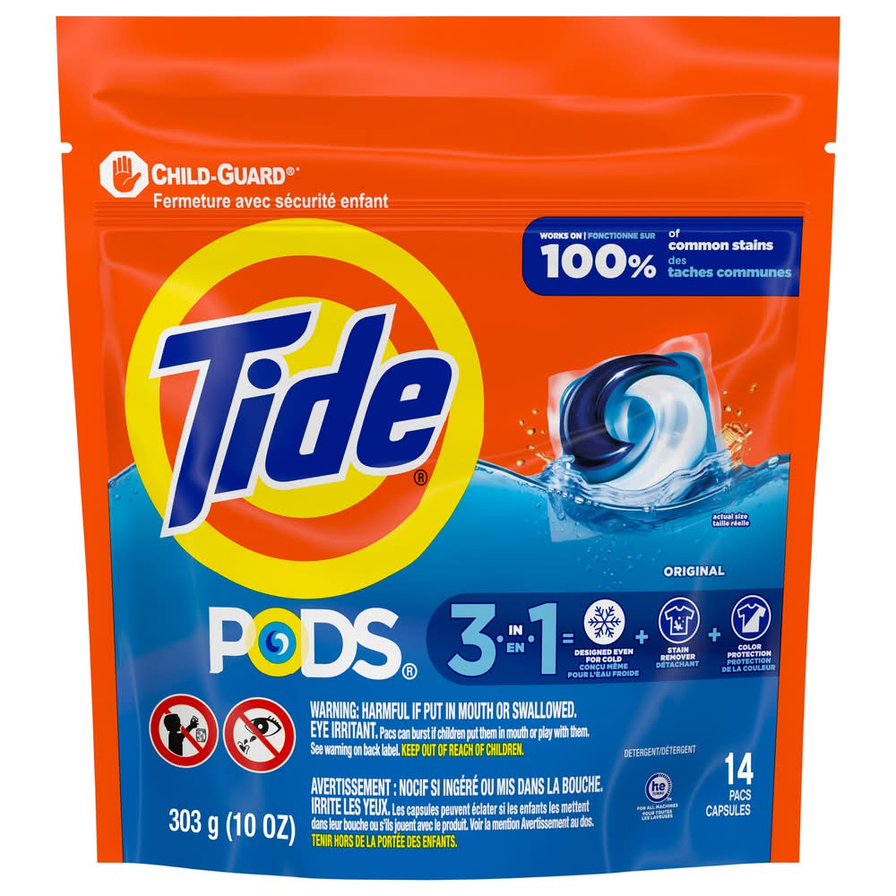 Tide Pods 3 in 1 Laundry Detergent Pacs, Original (14 ct)