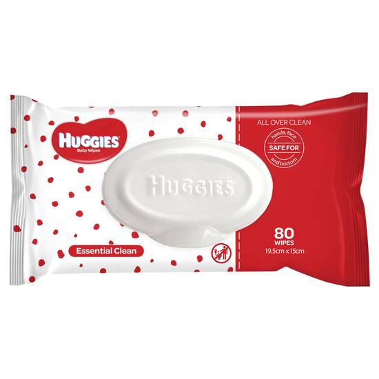 Huggies Essential Clean Baby Wipes (80 Pack)