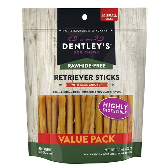 Dentley's Rawhide Free Retriever Sticks (5 in/chicken)