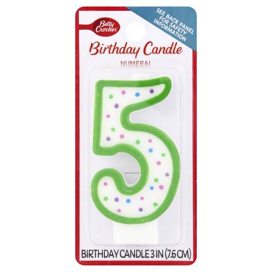 Betty Crocker Numeral 5 Birthday Candle