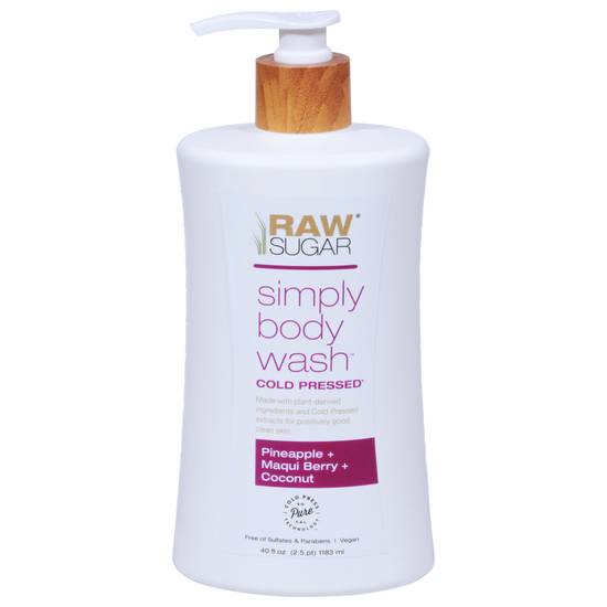 Raw Sugar Simply Pineapple + Maqui Berry + Coconut Body Wash