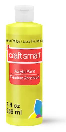 Craft Smart Acrylic Paint, Neon Yellow (8 fl oz)