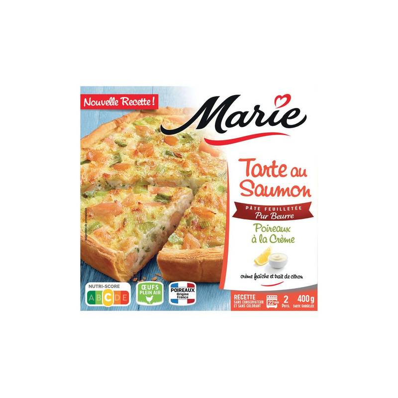 Marie - Tarte au saumon poireaux à la crème (400g)