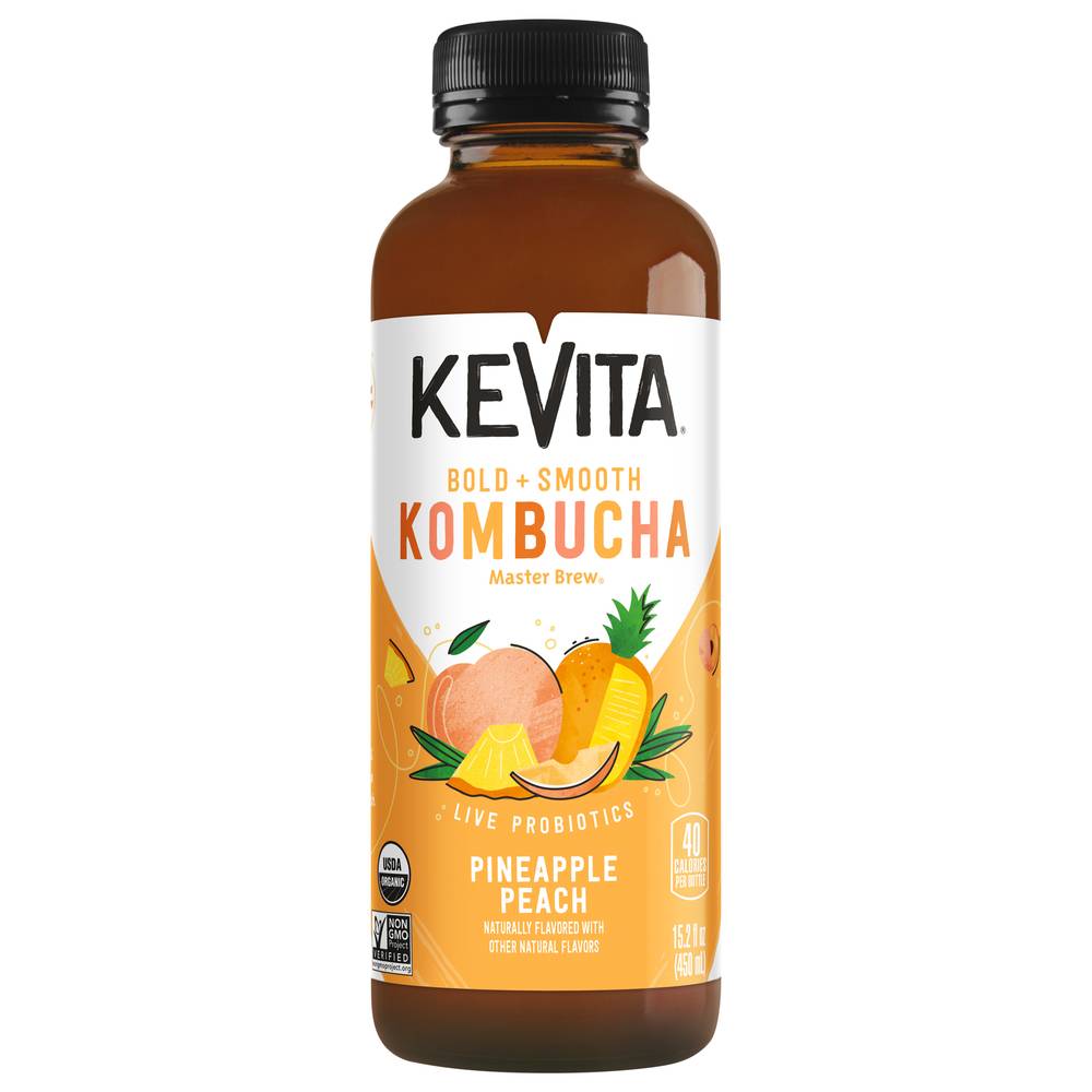 KeVita Master Brew Kombucha Pineapple Peach (15.2 fl oz)