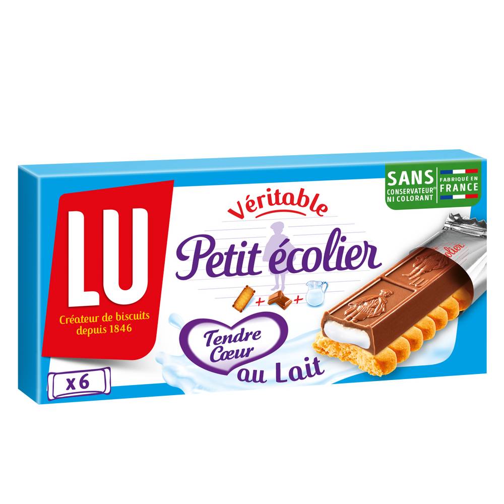 Lu - Biscuits barre nappés petit écolier tendre coeur