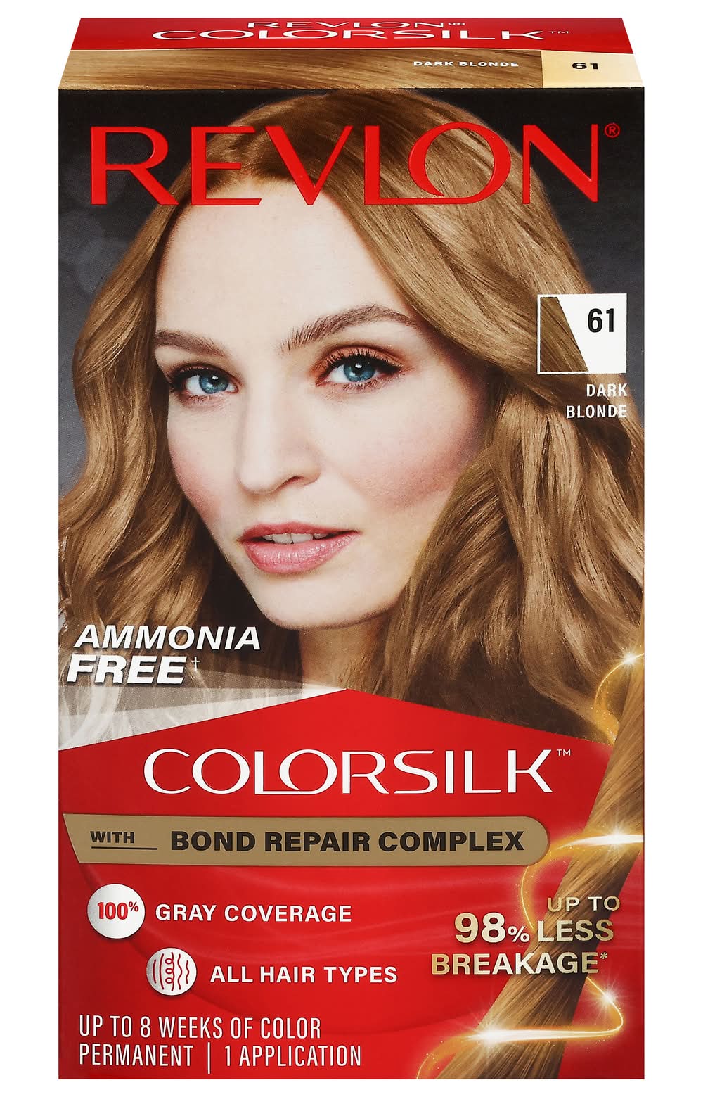 Revlon Colorsilk Beautiful Hair Color, 61 Dark Blonde (4.4 fl oz)