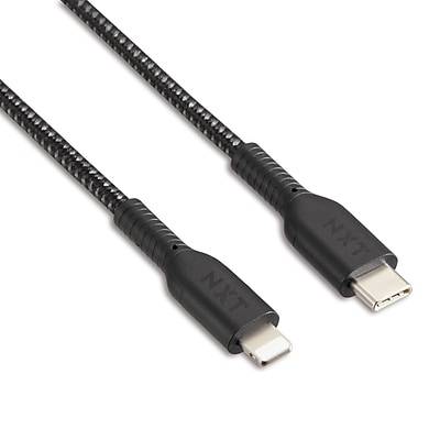 Nxt Technologies Braided Usb-C To Lightning Cable For Iphone Ipad Ipod Touch (4 ft/black)