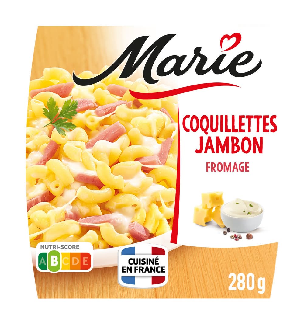 Marie - Plat cuisiné coquillettes, jambon & fromage (280g)