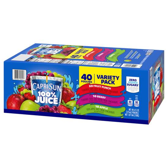 Capri Sun 100% Juice Variety pack (40 x 6 fl oz)