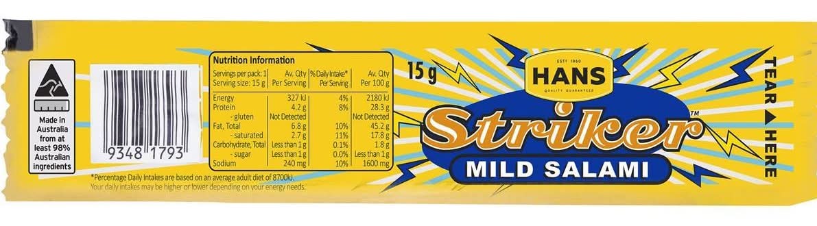 HansStriker Mild Salami Stick 15g