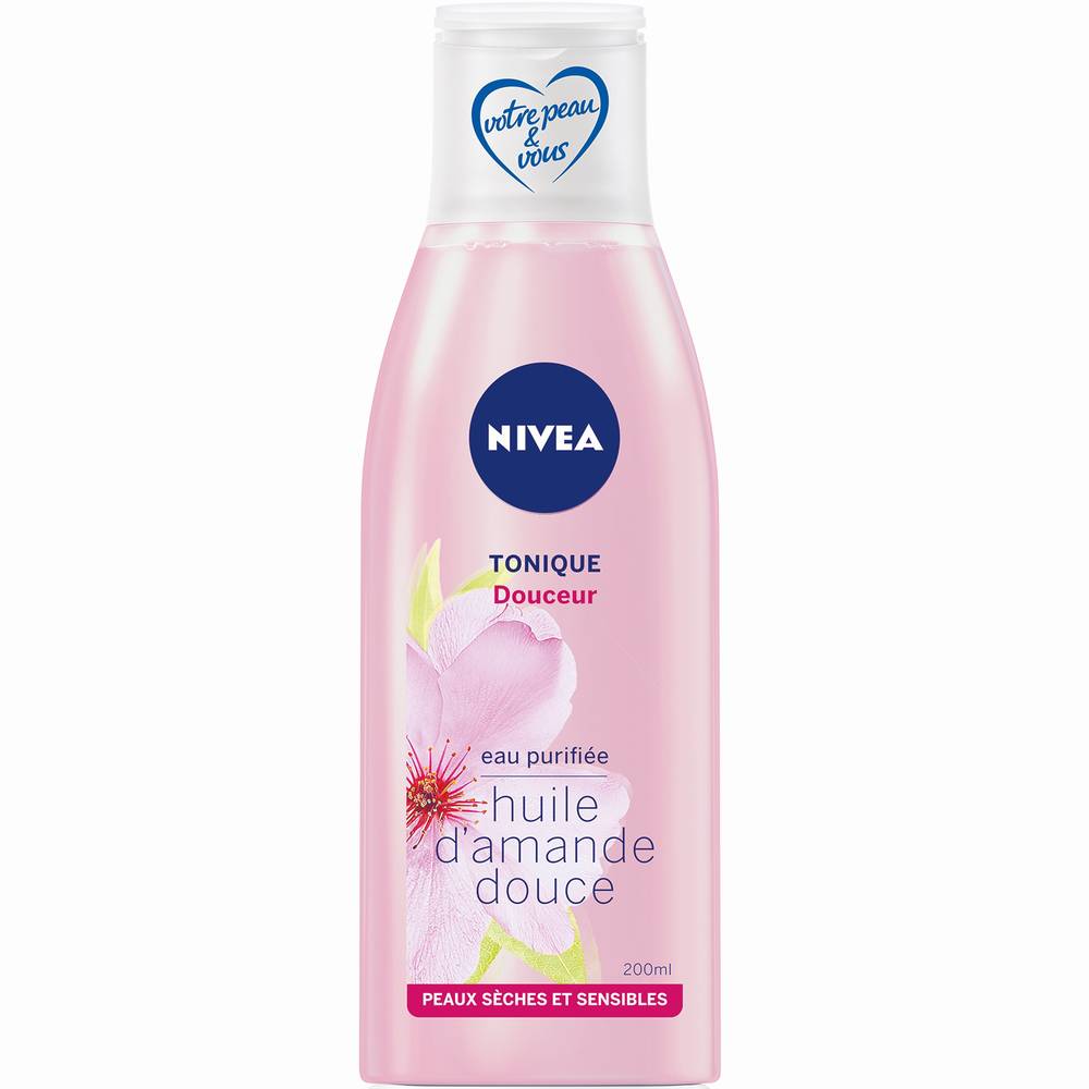 Nivea - Lotion tonique visage douceur huile d'amande douce peaux sèches et sensibles (200ml)