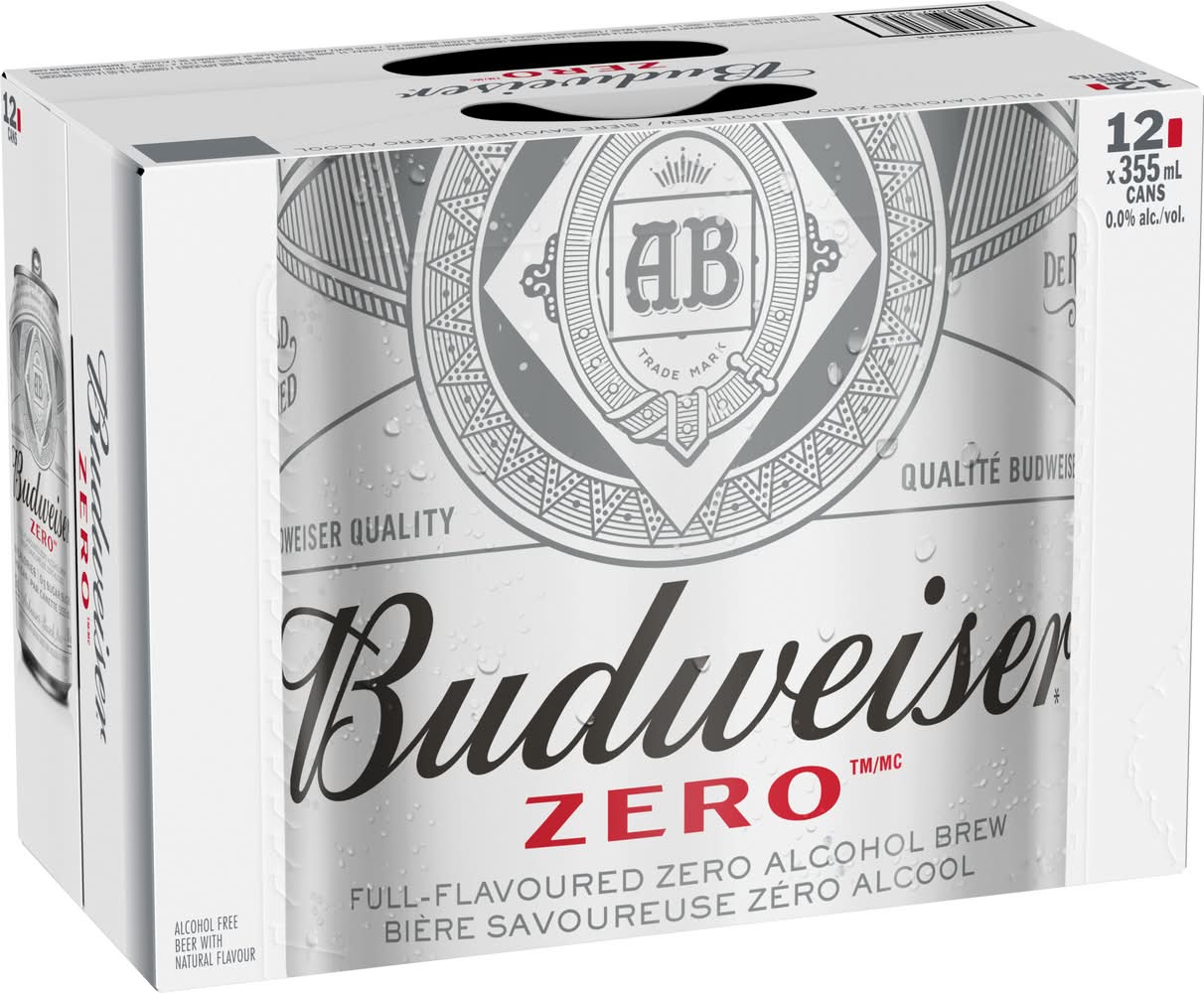 Budweiser Zero Non Alcoholic Beer (12 x 355 ml)