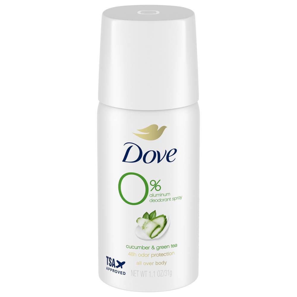 Dove 0% Aluminum Deodorant Spray Cucumber & Green Tea Trial Size