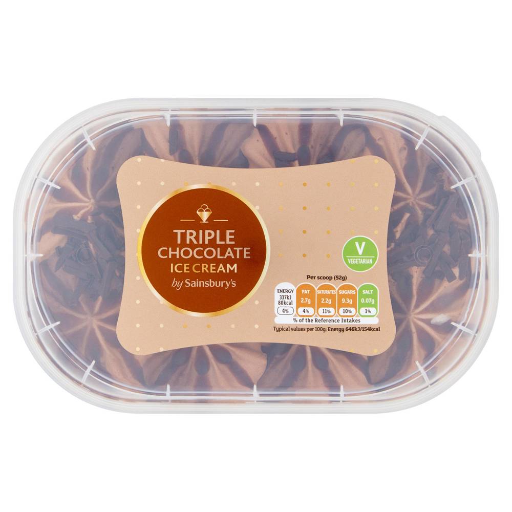 Sainsbury's Triple Chocolate Ice Cream 900ml