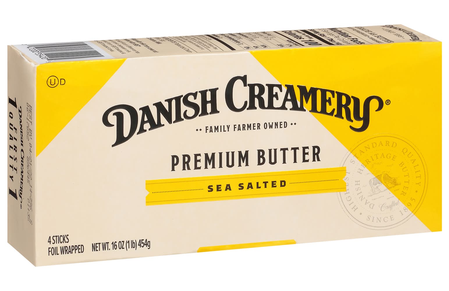 Danish Creamery Premium Sea Salted Butter Stick (16 oz, 4 ct)