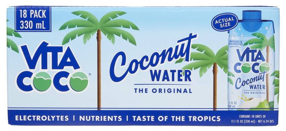 Vita Coco Pure Coconut Water (18 ct, 11.1 fl oz)
