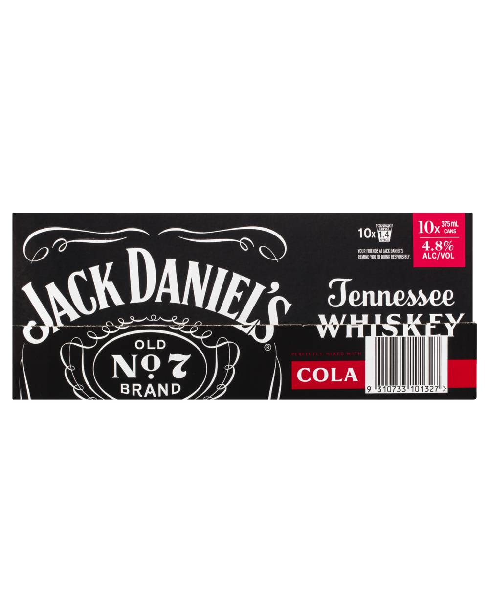 Jack Daniels Whiskey Cola Can 10x375ml