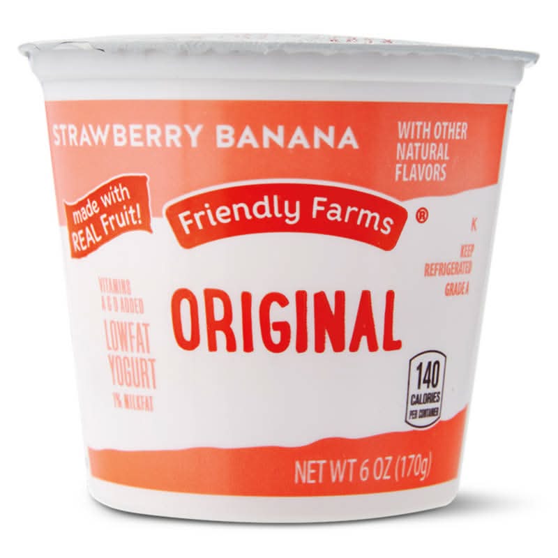 Friendly Farms Low Fat Yogurt, Strawberry Banana (6 oz)