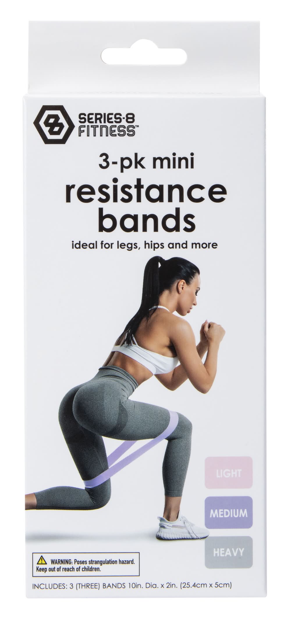 Series-8 Fitness™ Mini Resistance Bands For Legs 3-Count Pink/Purple