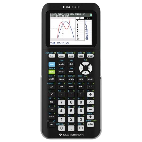 Texas Instruments Ti-84 Plus Ce Color Graphing Calculator, Black