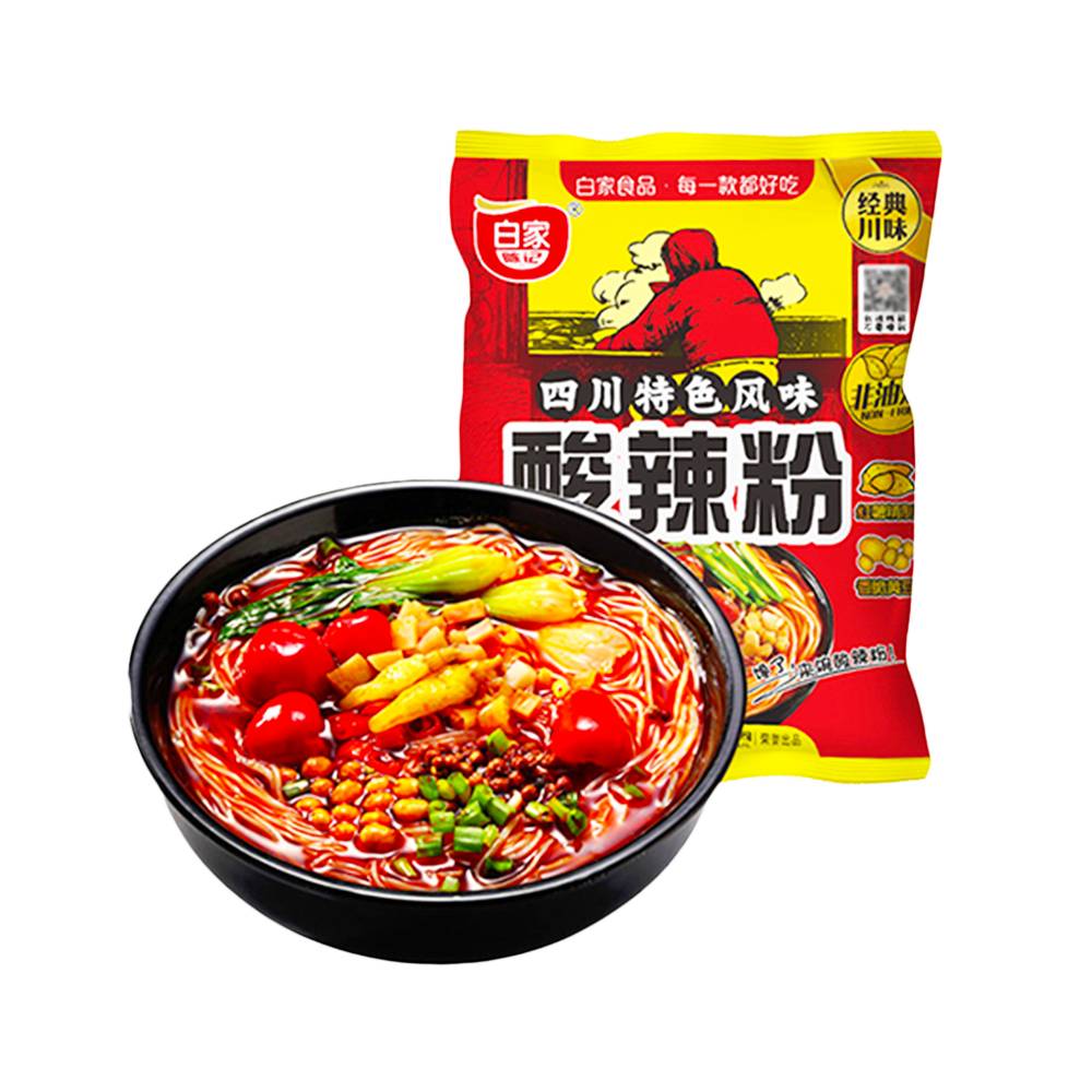 Baijia Broad Sweet Potato Noodle - Hot & Sour Flavour