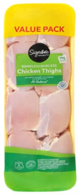 Signature Select Chicken Thigh Boneless Skinless Value Pack - 3 Lb