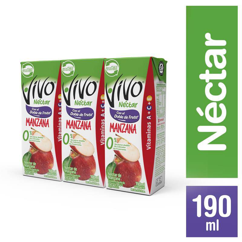 Vivo · Pack néctar de manzana (3 x 190 ml)