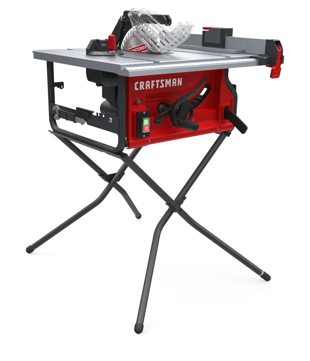 CRAFTSMAN 10.0-in 15.0 -Amp 120.0 -Volt Portable Jobsite Table Saw with Folding Stand