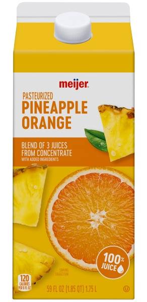 Meijer Pineapple Orange Flavored 100% Fruit Juice (3.69 lbs)