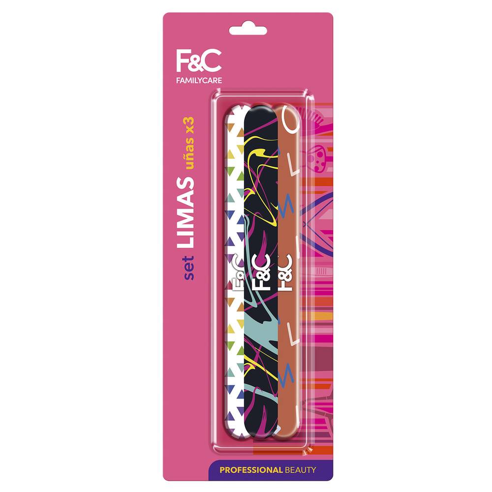 Family care set limas de uñas (3 u)