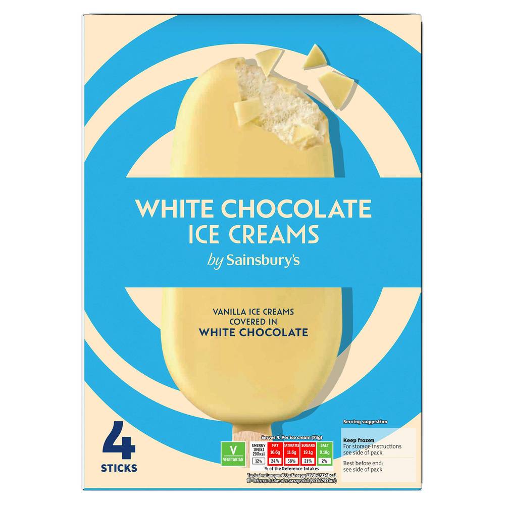 Sainsbury's Indulgence Ice Cream, White Chocolate 4x110ml
