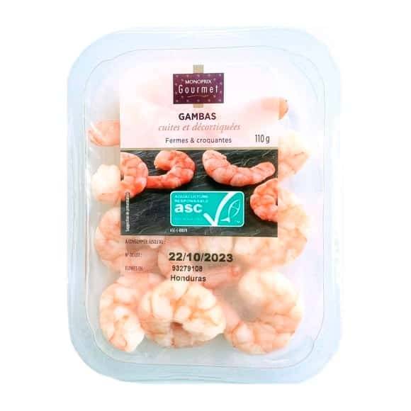 Monoprix Gourmet Gambas Cuites Et Decortiquees La Barquette De 110 G