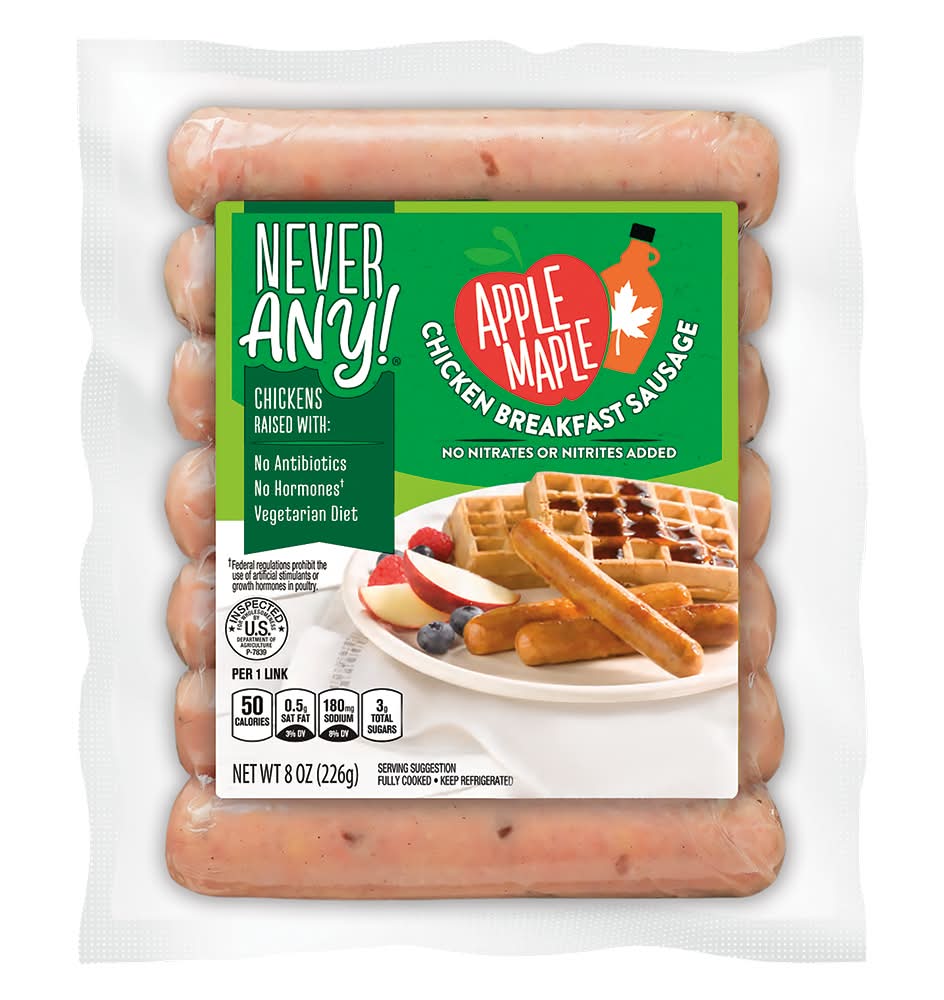 Never Any! Breakfast Chicken Sausage, Apple Maple (8 oz)