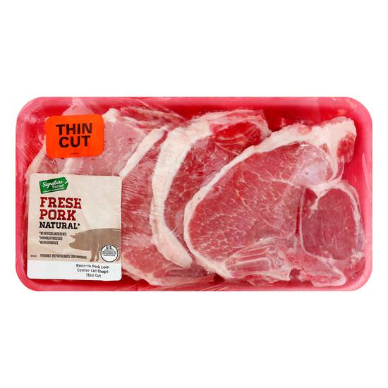 Signature Farms Bone-In Pork Loin Center Cut Chops Fresh Pork