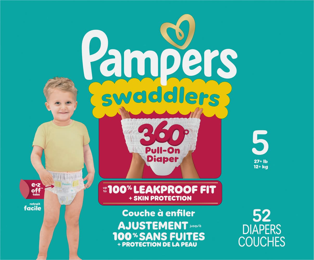 Pampers Swaddlers Disposable Baby Diapers, 5 (52 ct)