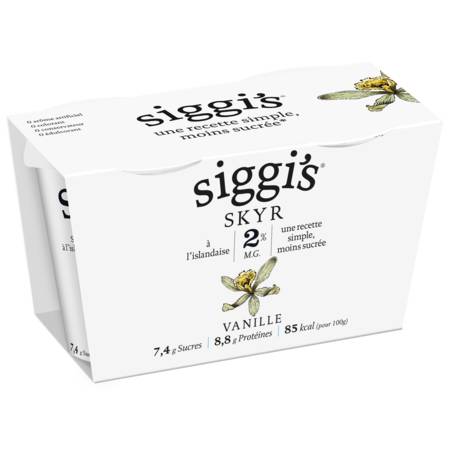 Yaourt vanille Skyr 2%MG SIGGI'S - les 2 pots de 140g
