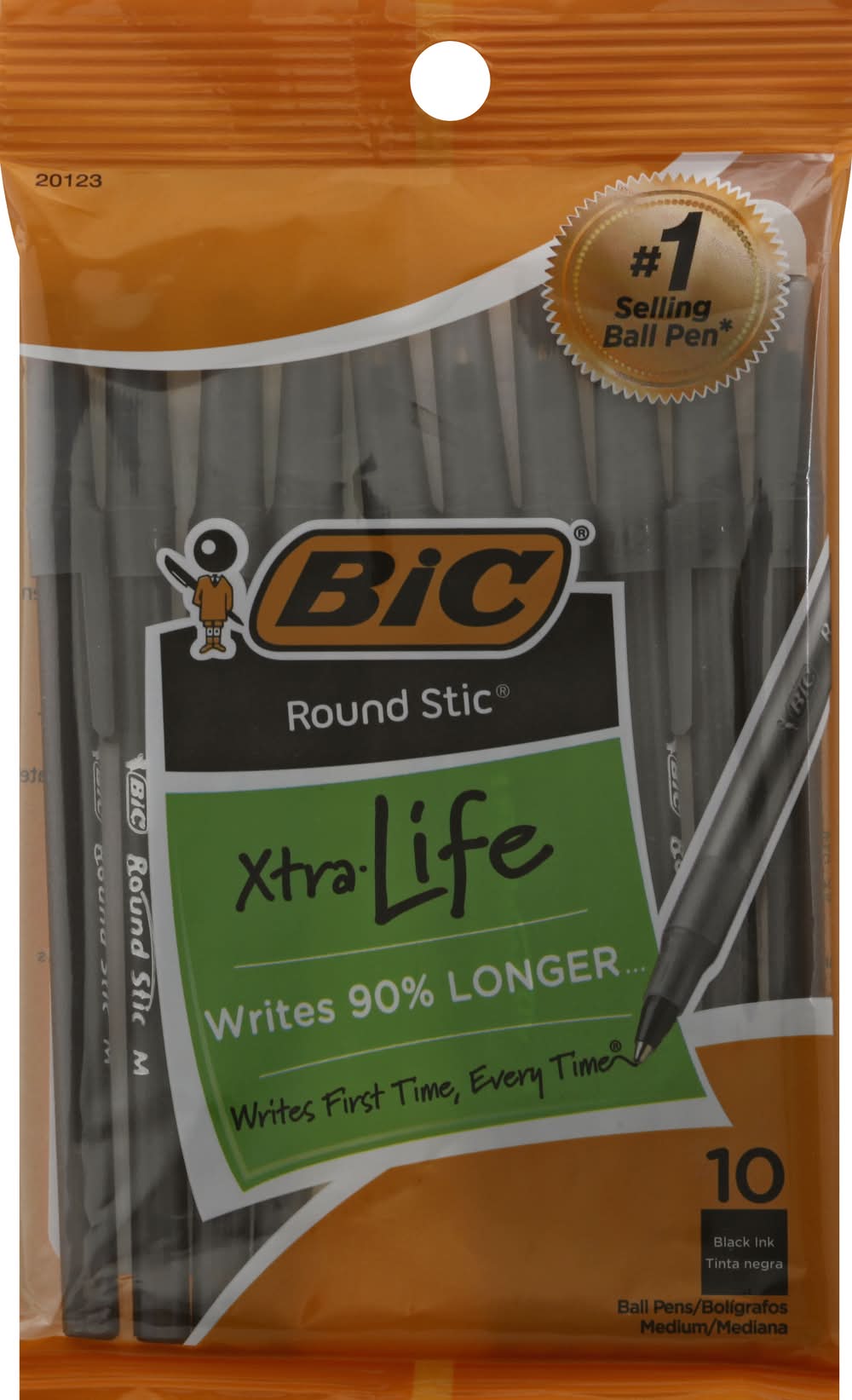 BiC Round Stic Black Ink Xtra Life Medium Ball Pens (3.2 oz)