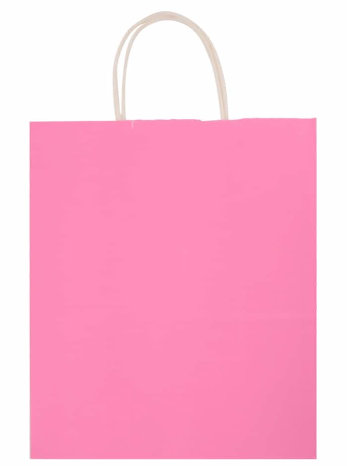 Voila Matte Kraft Paper Gift Bags, L, Pink