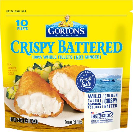 Gorton's Crispy Battered Whole Fish Fillets (10 ct)