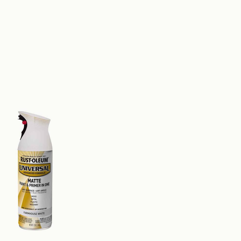 Rust-Oleum Matte Farmhouse White Spray Paint and Primer In One (NET WT. 12-oz) | 376725