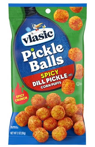 vlasic pickle balls spicy dill pickle corn puffs 2 Oz