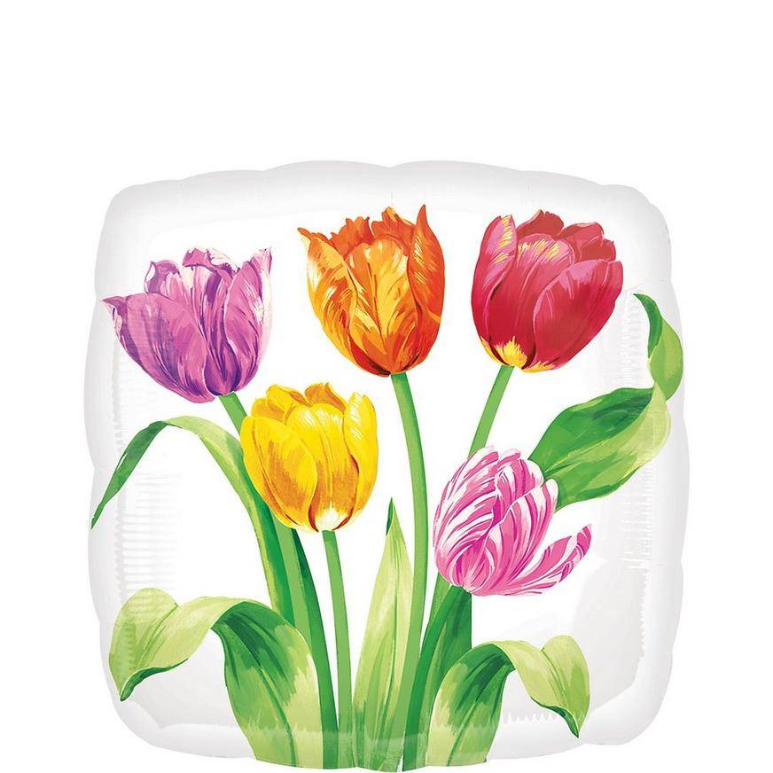 Uninflated Spring Tulips Balloon, 17in