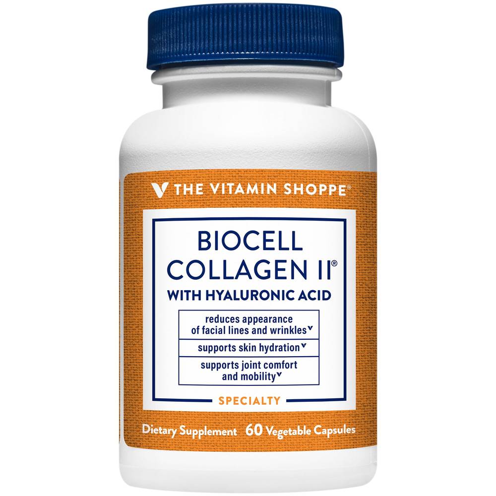Biocell Collagen Ii With Hyaluronic Acid - Skin & Joint Health - 1,000 Mg (60 Vegetable Capsules)
