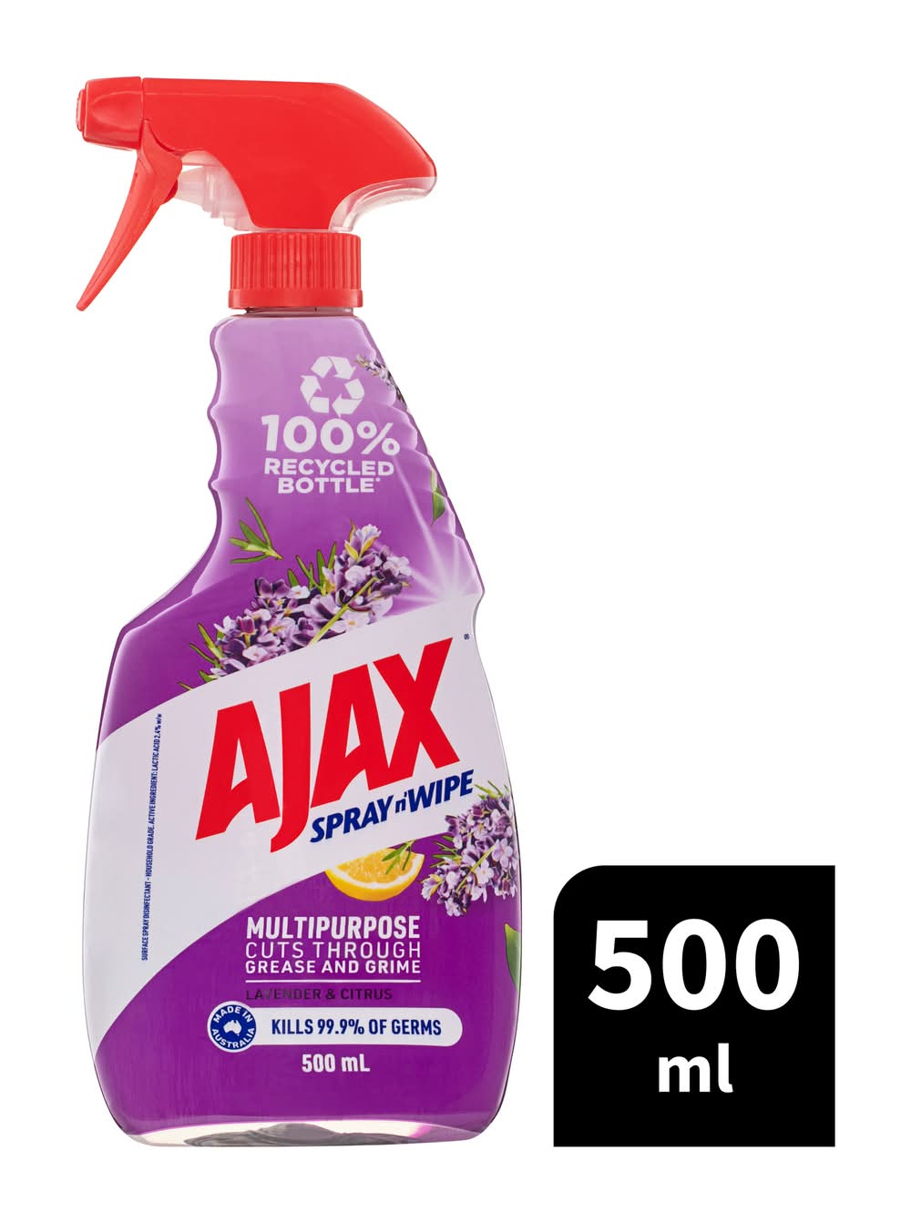 Ajax Spray N Wipe Multipurpose Cleaner, Lavender & Citrus (500mL)