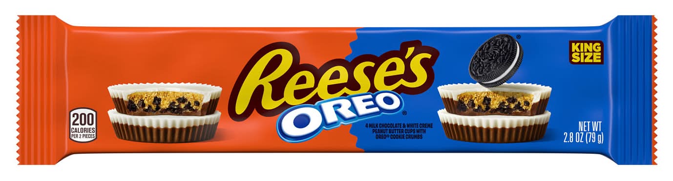 Reese's Milk Chocolate & White Creme Peanut Butter Cups, King (2.8 oz, 4 ct)