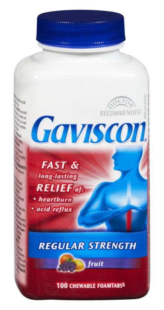 Gaviscon gaviscon ordinaire - regular strength fruit chewable tabs (100 units)