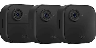 Blink Outdoor 4 Wireless 3-Camera Smart Security Camera System, Black (B0B1N5FK48)