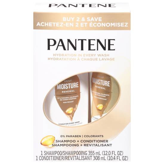 Pantene Daily Moisture Renewal Shampoo and Conditioner Set (1 set)