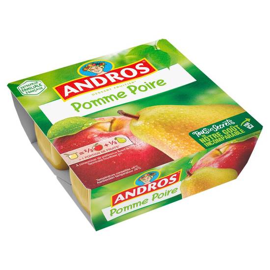 Compotes pomme poire Andros 4 x 100 g